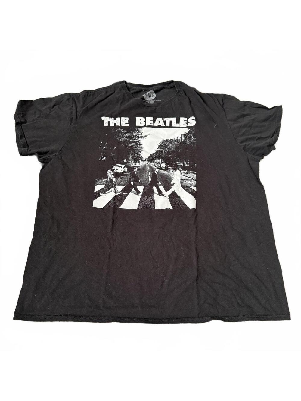 Black Cotton Band Tee Abbey Road Graphic XL Beatles Shirt 2016 Vintage Style